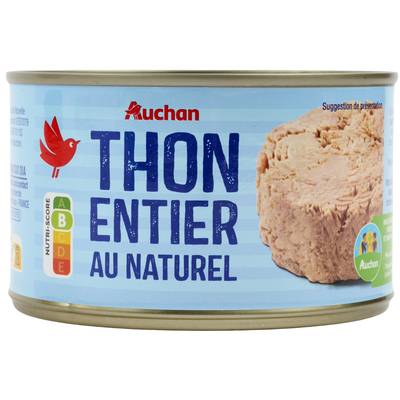 Auchan Thon listao au naturel en conserve, 280g