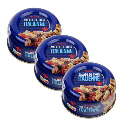 Auchan Salade Italienne au thon en conserve, Lot de 3x250g