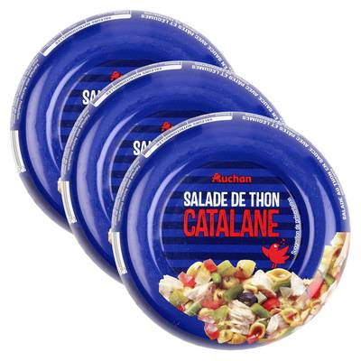 Auchan Salade catalane au thon en conserve, Lot de 3x250g