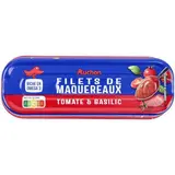 Auchan Filets de maquereaux sauce tomate basilic en conserve, 85g
