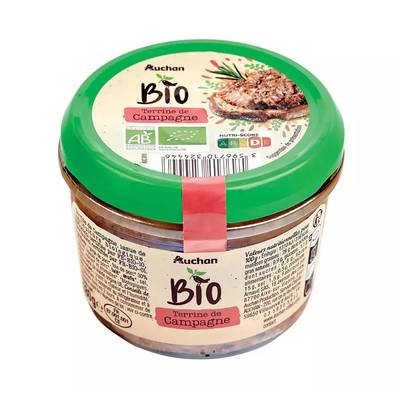 Auchan BIO Terrine de campagne Bio en bocal, 180g
