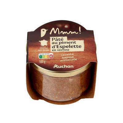 Auchan Terroir Pâté au piment d'Espelette AOP en bocal, 180g