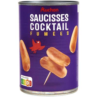 Auchan Saucisses cocktail nature en conserve, 240g