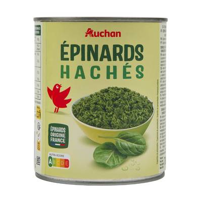 Auchan Epinards Hâchés en conserve, 795g