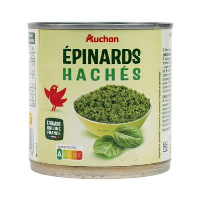 Auchan Epinards hachés en conserve, 395g