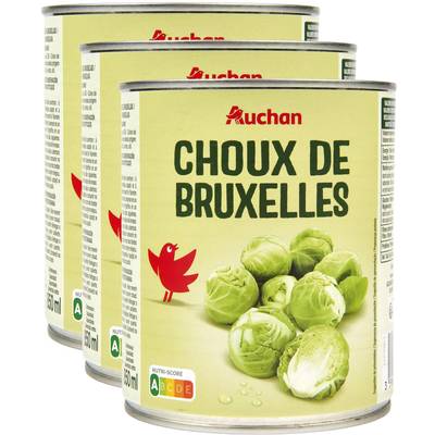 Auchan Choux de Bruxelles en conserve, Lot de 3x530g