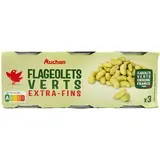 Auchan Flageolets verts extra fins en conserve, 3x130g