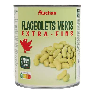 Auchan Flageolets verts extra-fins en conserve, 530g