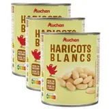Auchan Haricots blancs en conserve, Lot de 3x500g
