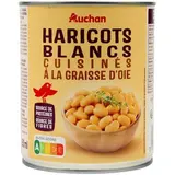 Auchan Haricots blancs cuisinés à la graisse d'oie en conserve, 500g
