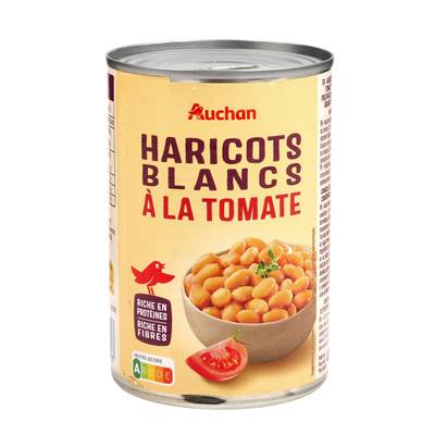 Auchan Haricots blancs à la tomate en conserve, 400g