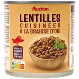 Auchan Lentilles cuisinées à la graisse d'Oie en conserve, 400g