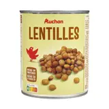 Auchan Lentilles préparées en conserve, 530g