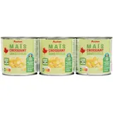 Auchan Maïs croquant sans résidu de pesticides en conserve, 3x285g