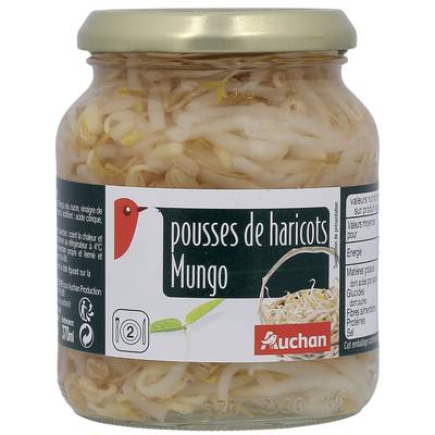 Auchan Pousses de haricots Mungo en bocal, 175g