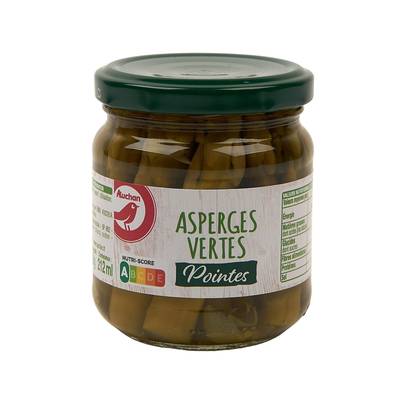 Auchan Pointes d'Asperges vertes en bocal, 100g