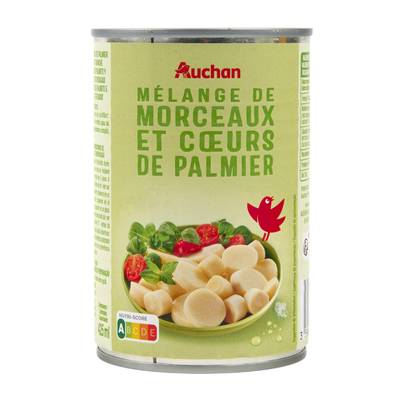 Auchan Coeurs de palmier en morceaux spécial salade en conserve, 250g