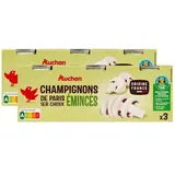 Auchan Champignons de Paris émincés 1er choix en conserve, Lot de 2 - 3x115g