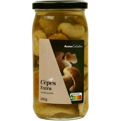 Auchan Collection Cèpes extra en bocal, 185g