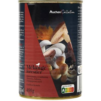 Auchan Collection Mélange champignons forestiers en conserve, 400g