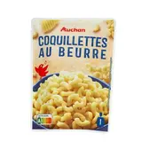 Auchan Pâtes Coquillettes au beurre en sachet micro-ondable, 200g