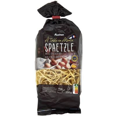 Auchan Terroir Pâtes Spaetzle d'Alsace aux oeufs frais blé français IGP, 250g