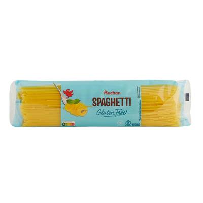 Auchan Pâtes Spaghetti de maïs et riz sans gluten, 500g