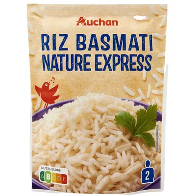 Auchan Riz basmati nature en sachet micro-ondable, 250g