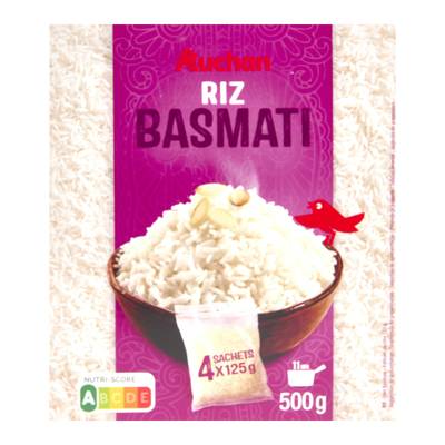 Auchan Riz basmati en sachets cuisson, 4x125g