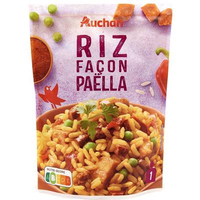 Auchan Riz façon paëlla en sachet micro-ondable, 250g