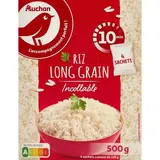 Auchan Riz long grain incollable 10 min en sachets cuisson, 4x125g