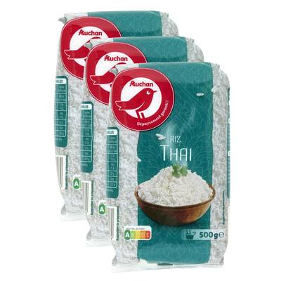 Auchan Riz thaï en vrac, Lot de 3x500g