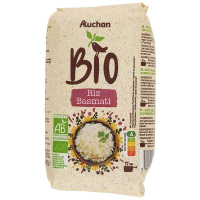 Auchan BIO Riz basmati Bio en vrac, 1kg