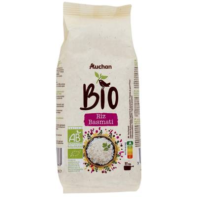 Auchan BIO Riz Basmati blanc bio en vrac, 500g