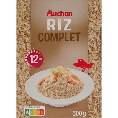 Auchan Riz complet 12 minutes en vrac, 500g