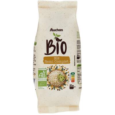 Auchan BIO Riz semi-complet Bio en vrac, 500g