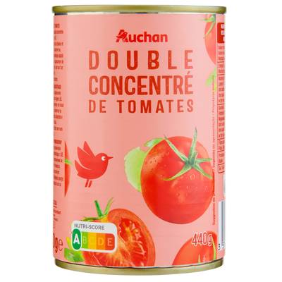 Auchan Double concentré de tomates en conserve, 440g