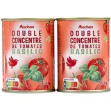 Auchan Double concentré de tomates basilic en conserve, 2x140g