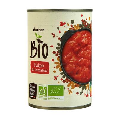Auchan BIO Pulpe de tomates Bio en conserve, 400g