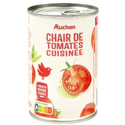 Auchan Chair de tomates cuisinée Nature en conserve, 400g