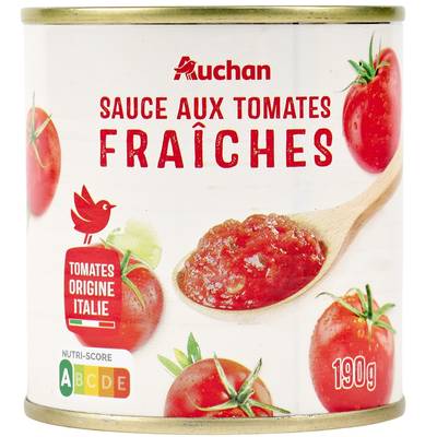 Auchan Sauce aux tomates fraîches en conserve, 190g