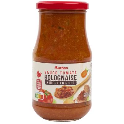 Auchan Sauce bolognaise riche en boeuf en bocal, 420g