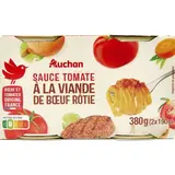 Auchan Sauce tomate à la viande de boeuf rôtie en conserve, 2x190g