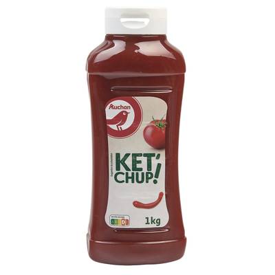 Auchan Ketchup nature en Flacon Souple Squeeze, 1kg