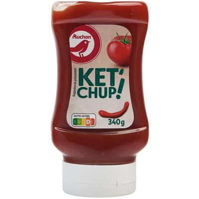 Auchan Ketchup nature en Flacon Souple Squeeze Top Down, 340g