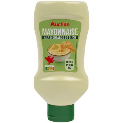 Auchan Mayonnaise à la moutarde de Dijon et aux oeufs frais en Flacon Souple Squeeze Top Down, 700g