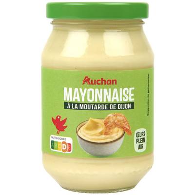 Auchan Mayonnaise à la moutarde de Dijon et oeufs plein air en bocal, 235g
