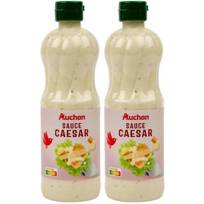 Auchan Sauce Caesar en flacon souple, Lot de 2x50cl