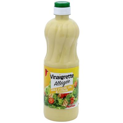 Auchan Sauce vinaigrette allégée huile d'Olive et citron en flacon souple, 50cl