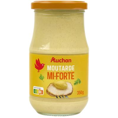 Auchan Moutarde Mi Forte en bocal, 350g